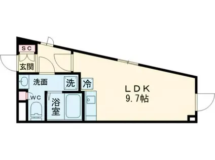 LIVERT SEASON南台(ワンルーム/2階)の間取り写真