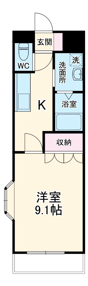 POLARIS(1K/1階)の間取り写真