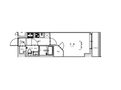 S-RESIDENCE王子TERCERA(1K/8階)の間取り写真