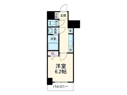 リーフコンフォート本厚木(1K/10階)の間取り写真