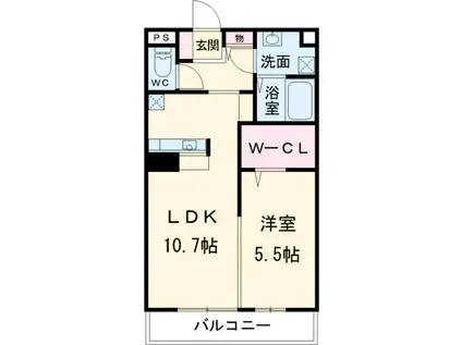 オッツTM(1LDK/2階)の間取り写真
