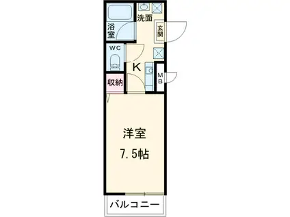 ジーエーコーポ(1K/1階)の間取り写真