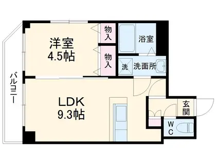 コネクトパークヒルズ稲毛海岸(1LDK/3階)の間取り写真