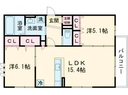 阪急電鉄京都線 総持寺駅 徒歩11分 3階建 築4年(2LDK/3階)の間取り写真