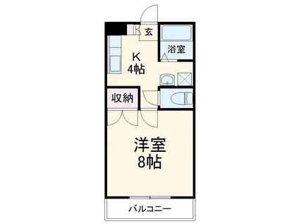 スカイベル(1DK/4階)の間取り写真