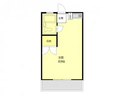 タウンハイツ初沢(ワンルーム/1階)の間取り写真