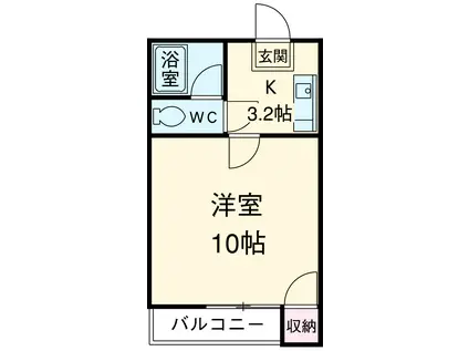 メゾン・テ・シャン(1K/2階)の間取り写真