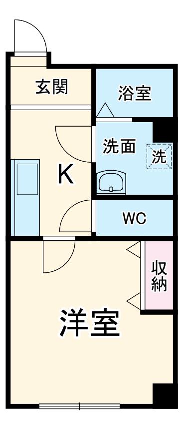 吉田ビル(1K/3階)の間取り写真