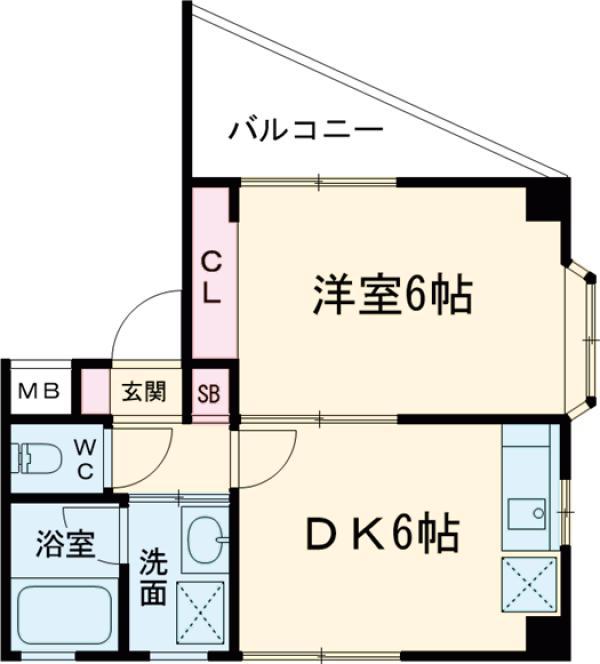 メゾン ド ルーヴル(1DK/2階)の間取り写真
