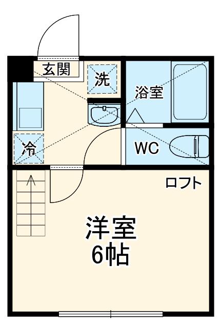 アザーレ・キュリオス読売ランド前A(1K/2階)の間取り写真