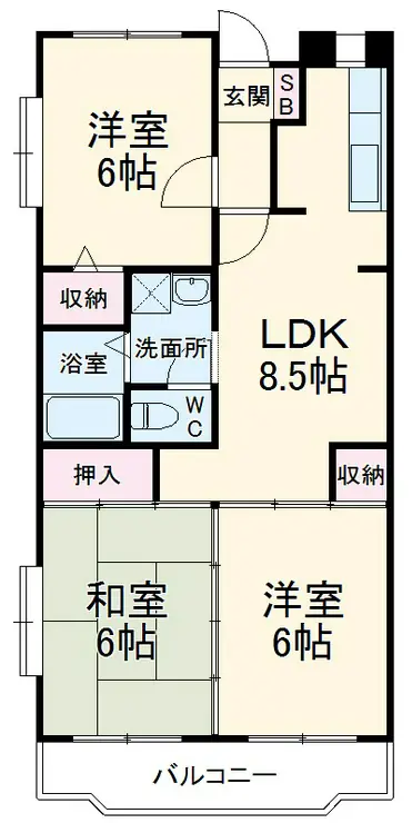 市川グリーンタウン第2ミズホ 5階階 間取り