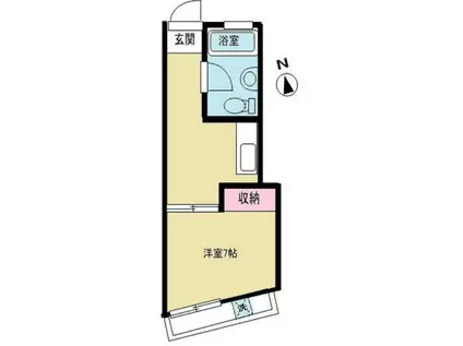 山六ビル(1DK/3階)の間取り写真