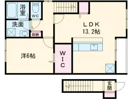 クロッシェ(1LDK/2階)の間取り写真