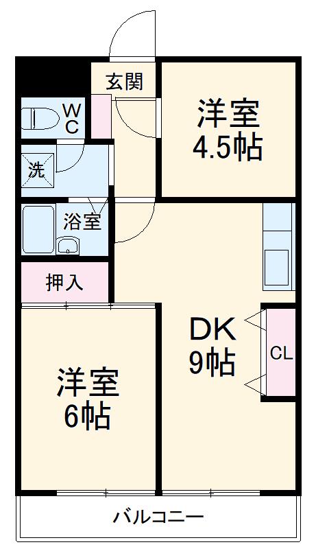 ブループランツ(2LDK/3階)の間取り写真