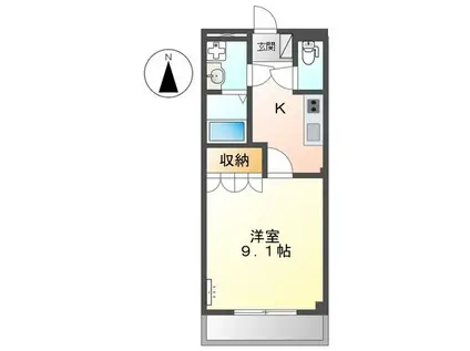 エンゼルグリーンパレス(1K/2階)の間取り写真