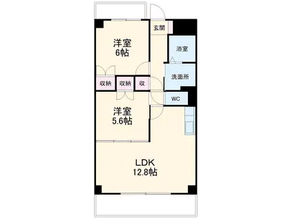 ヒルサイドガーデン(2LDK/3階)の間取り写真