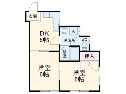 プラザ上尾(2DK/1階)の間取り写真