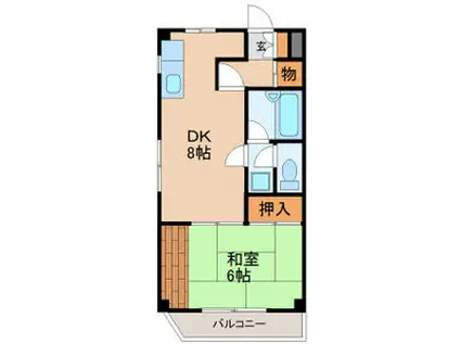 レジデンス滝の原Ⅰ(1DK/3階)の間取り写真