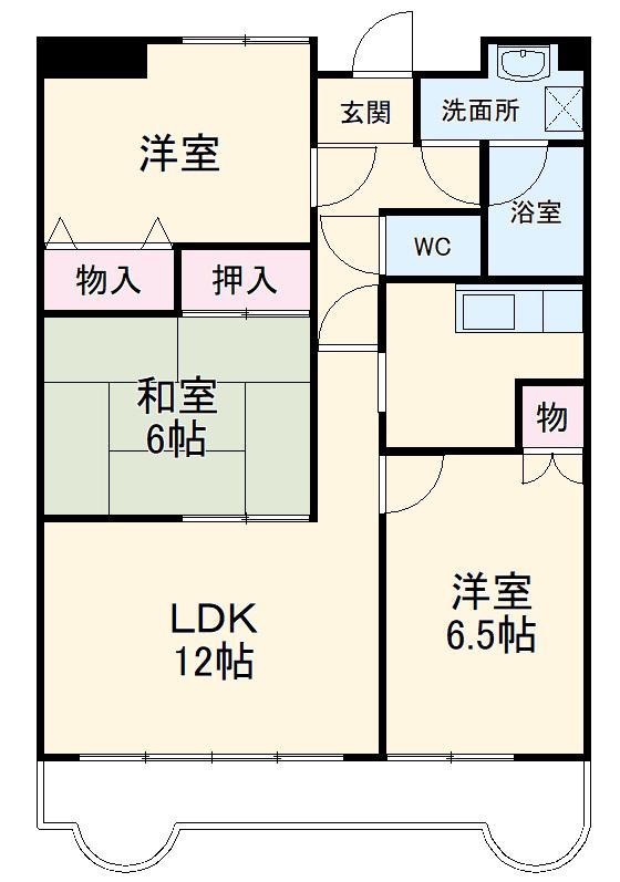 スリーエイト北町(3LDK/1階)の間取り写真