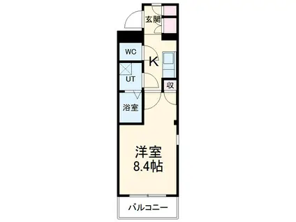 ラフィック・T(1K/1階)の間取り写真
