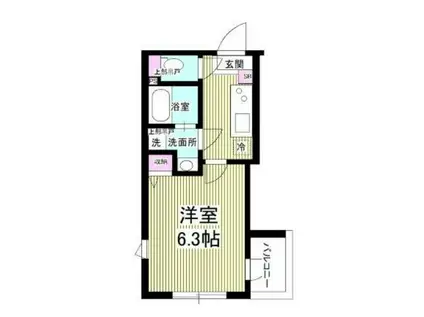 プラティーク王子(1K/2階)の間取り写真