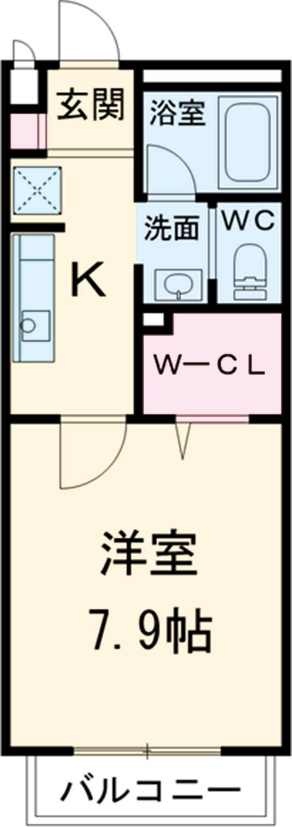 アインス(1K/1階)の間取り写真