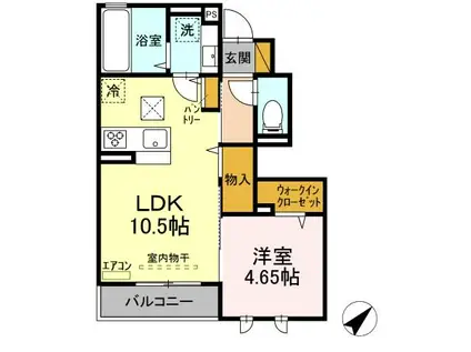 ヴァンベール(1LDK/1階)の間取り写真