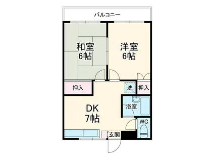 メゾン栗原(2DK/2階)の間取り写真