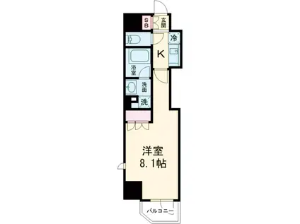 ジオエント中野(1K/5階)の間取り写真