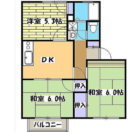 フレグランス久保田(3DK/2階)の間取り写真