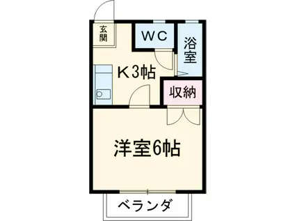 スカイパーク 21(1K/2階)の間取り写真