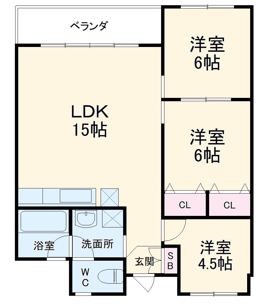 エスペランサ(3LDK/4階)の間取り写真