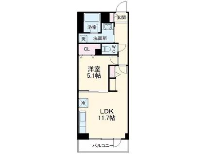 APLⅢ(1LDK/2階)の間取り写真