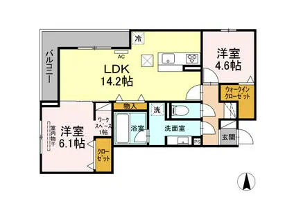 アルデバラン(2LDK/2階)の間取り写真