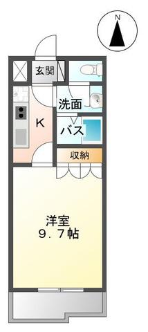 コーポ・ブルースカイ(1K/1階)の間取り写真