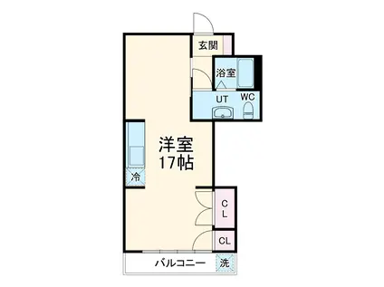 ジュネパレス岡野(ワンルーム/2階)の間取り写真