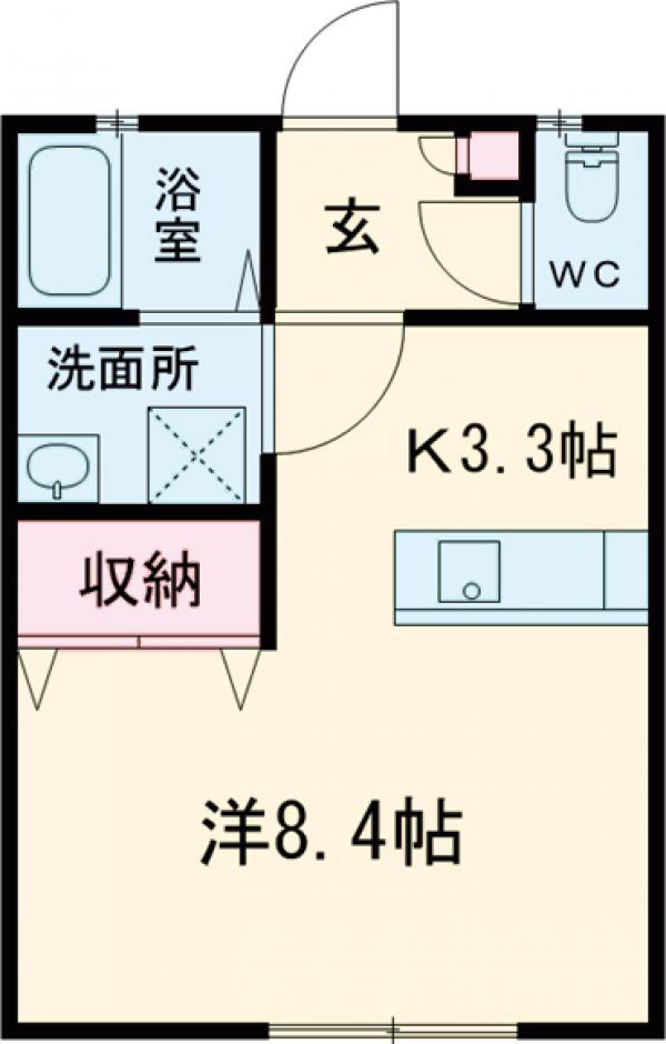 レジデンス竹富Ⅱ(1K/1階)の間取り写真