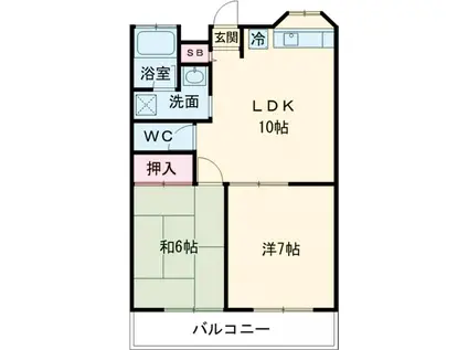 ラ・ドニスハイツ(2LDK/1階)の間取り写真