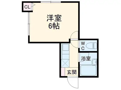 アーバン中央(1K/2階)の間取り写真