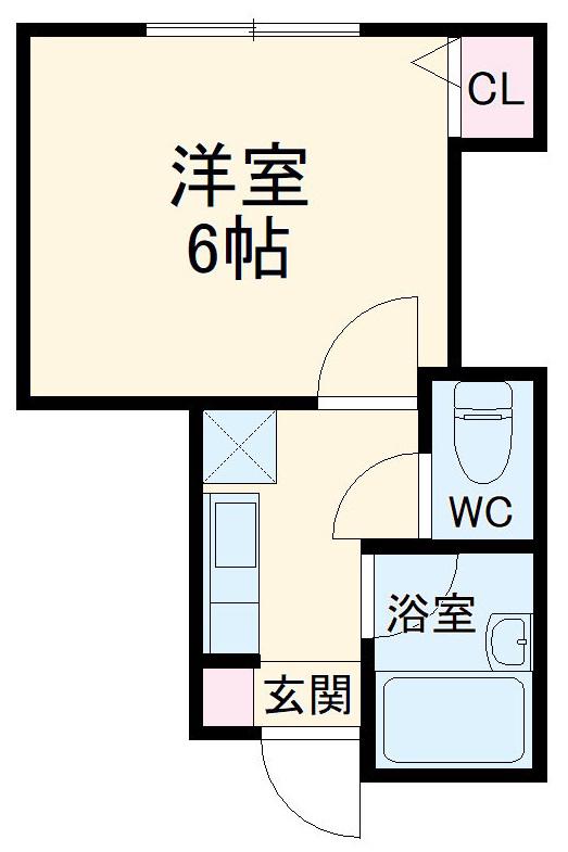 アーバン中央(1K/2階)の間取り写真