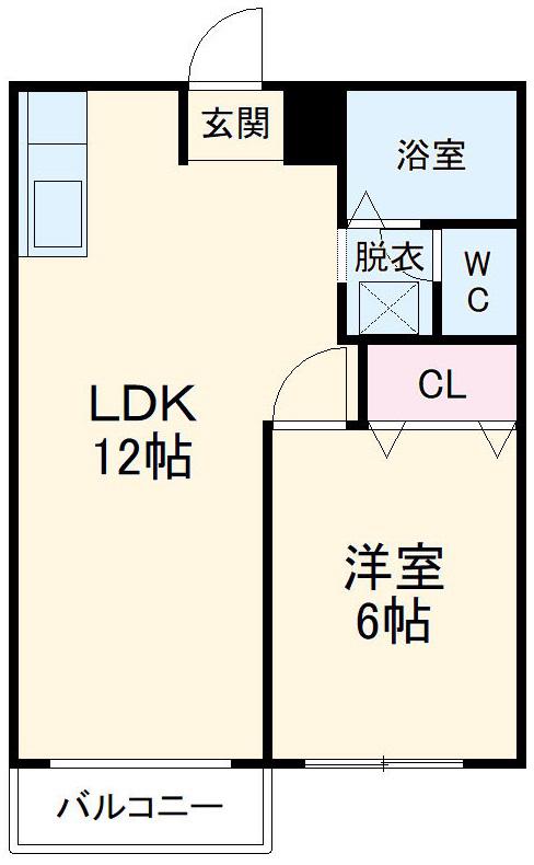 エトワール加藤(1LDK/2階)の間取り写真