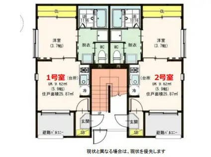 THE ROOM SIX 西中島(1SK/1階)の間取り写真