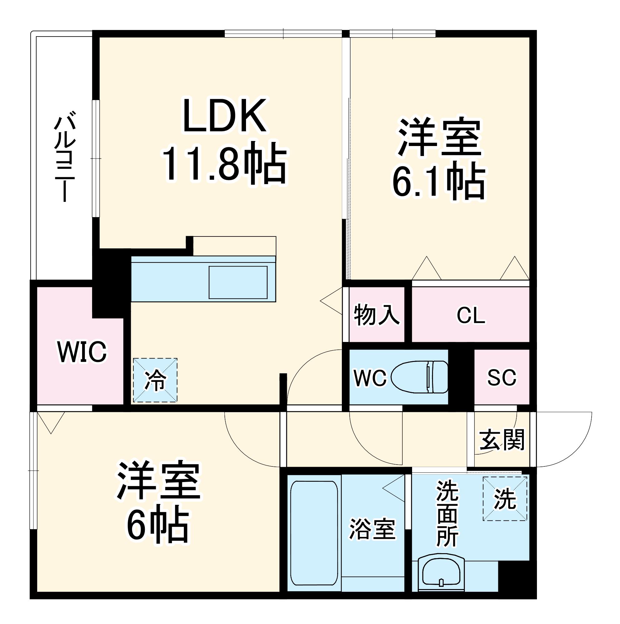 MAISON DE ESPOIR 豊里(2LDK/3階)の間取り写真