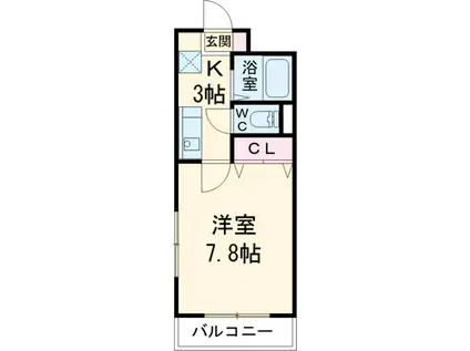 ヴィラコンテッサ原(1K/3階)の間取り写真