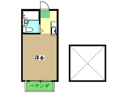 ハイム旭が丘(ワンルーム/1階)の間取り写真