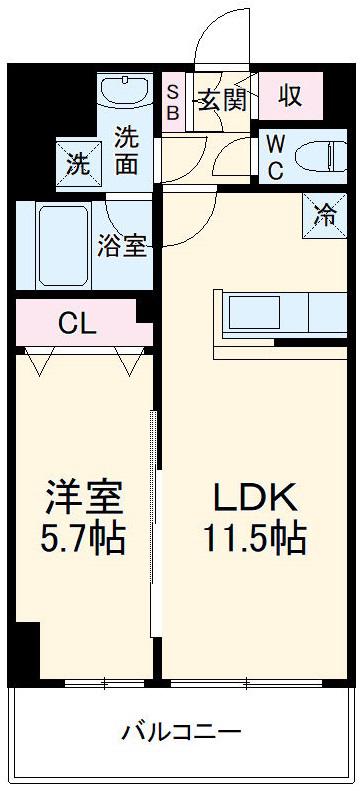 OOYAHARUKAS(1LDK/1階)の間取り写真