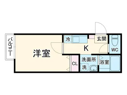 リベルテ大和田(1K/2階)の間取り写真