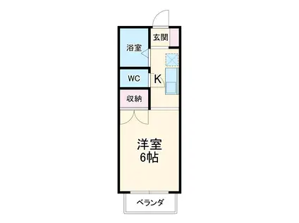 アネックス六軒屋(1K/2階)の間取り写真