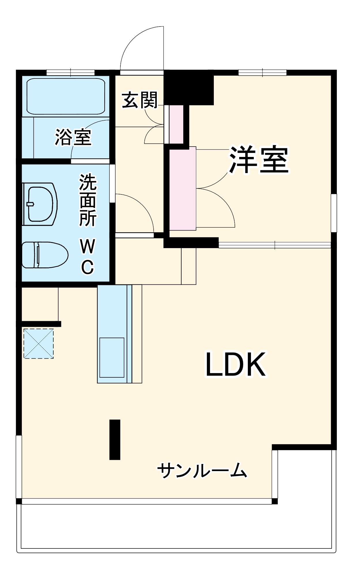 パサージュ陽明(1LDK/1階)の間取り写真