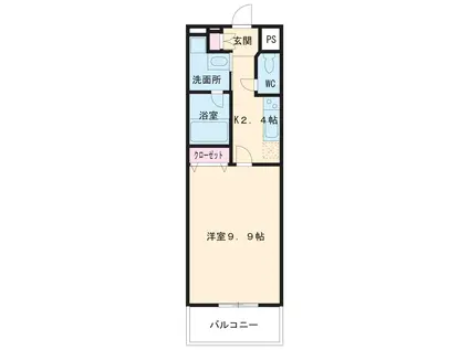 カーサビアンカ東岡崎(1K/3階)の間取り写真